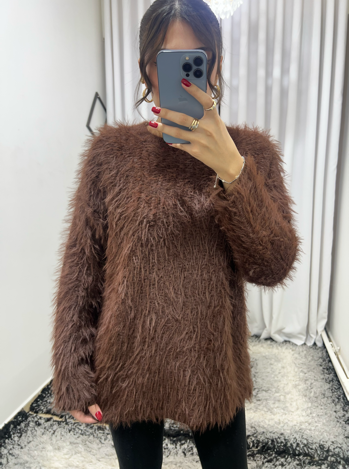 Yumuşak Dokulu Sakallı Kahve Kazak