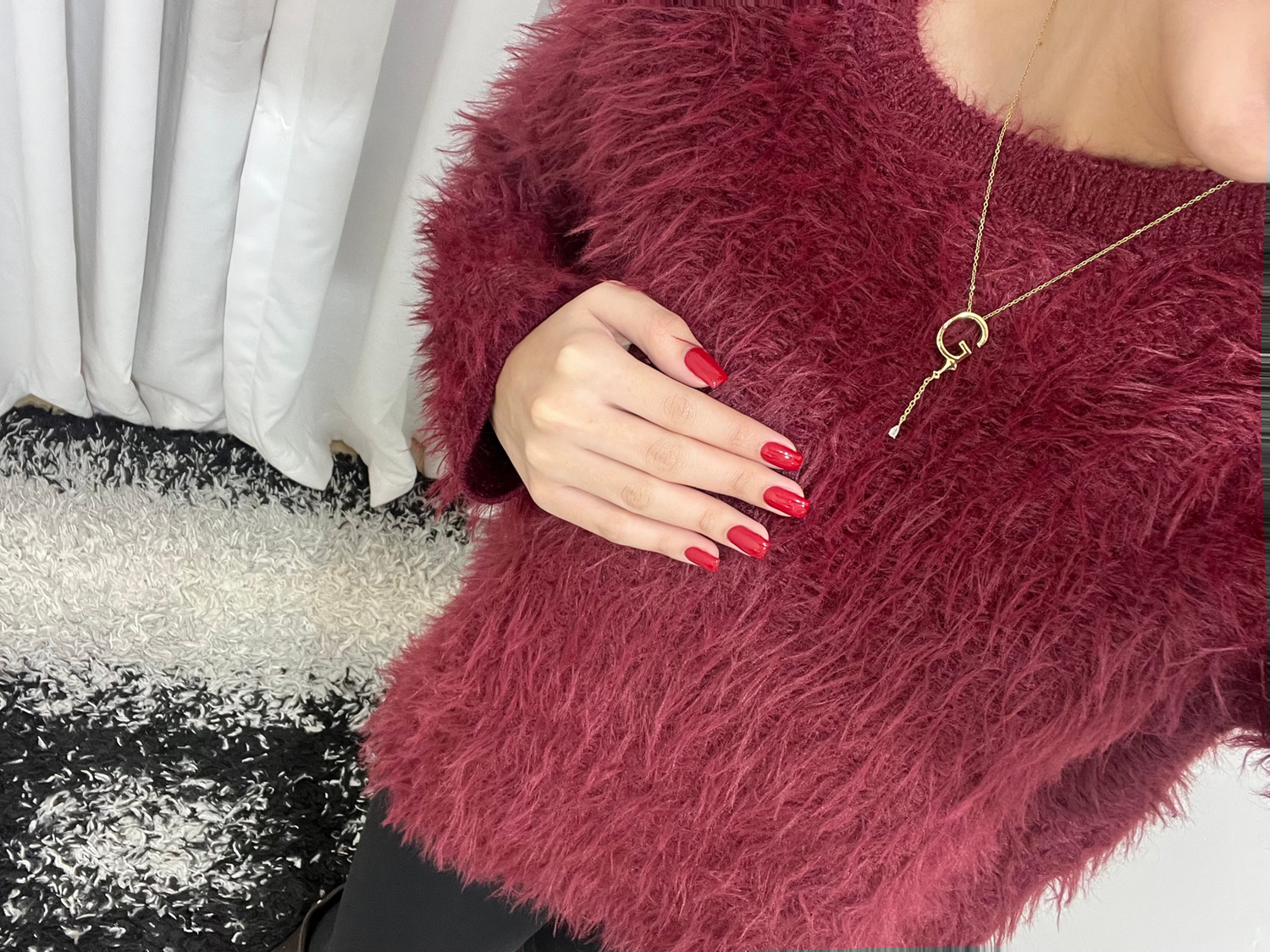 Tüylü Sakallı Bordo Kazak