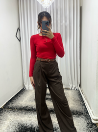 Acı Kahve Palazzo Kumaş Pantolon